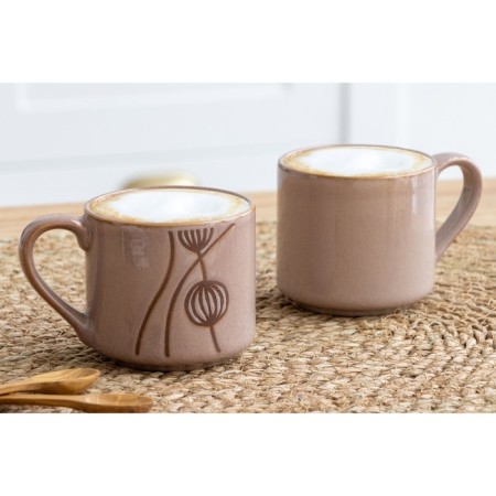 Ceramic "abstraction" mug, 320 ml, bronze color-3