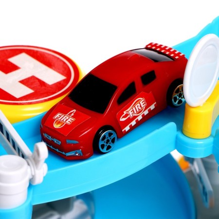Parking "City" with 6 cars and elevator, light and sound-5