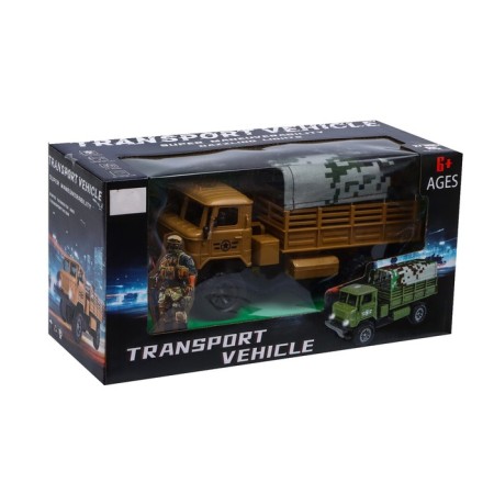 Radio -controlled “military” truck, works on the battery, brown color-5