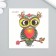 Tattoo on the body color "owl on a branch with a flower" 6x6 cm