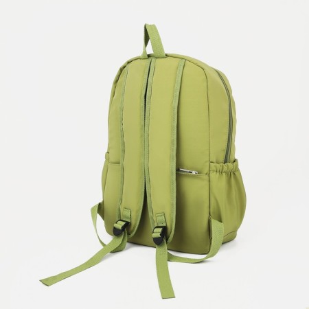 School backpack of textiles on lightning, Cute, 4 pockets, green color-1