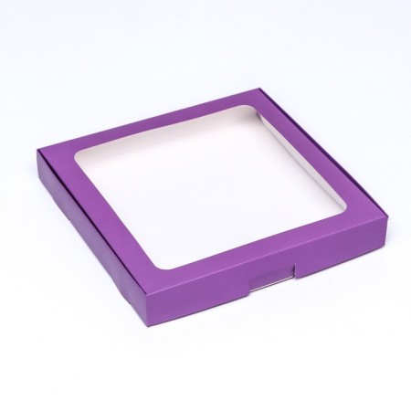 Self -charged box with a lilac window, 21 x 21 x 3 cm-1
