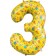 Foil ball 34 "Three cats", 3 digits, yellow, 1 pc. In the pack.