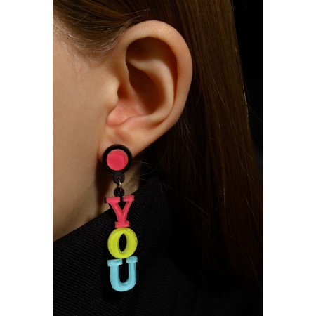 Acryl Earrings "Recognition" Love You, Color-7