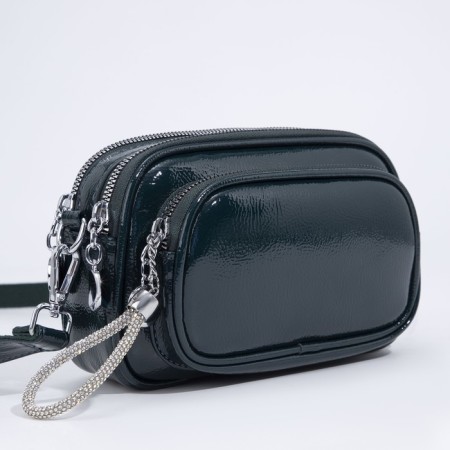 Bag Cross-Bodi with a zipper, green color-7