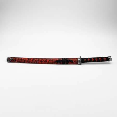 Souvenir weapon "Katana", a red floral pattern on the scabbard, 70 cm-1