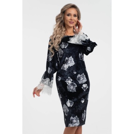 Female dress, size 44, black color, white-3
