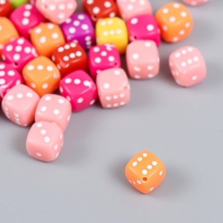 Beads for creativity Plastic "Playing Cube" Color set 20 grams 0.8x0.8x0.8 cm-1