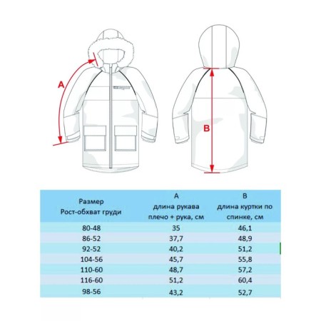 Куртка-парка для девочки, рост 104 см-6