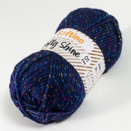 Yarn 70% acrylic, 30% silk "Softy Shine" 50 g 85 m color 36 deep blue-1