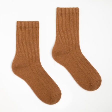 Socks with fluff of a camel female, red color, size 38-40-1