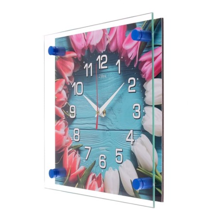 Wall watches: flowers, "buds", silent, 25 x 25 cm-1