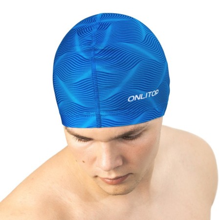Шапочка для плавания взрослая ONLYTOP Swim, тканевая, обхват 54-60 см-5