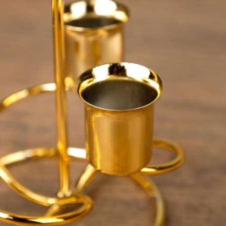 Summary Metal for 4 candles "spiral" gold 16x9x9 cm-3