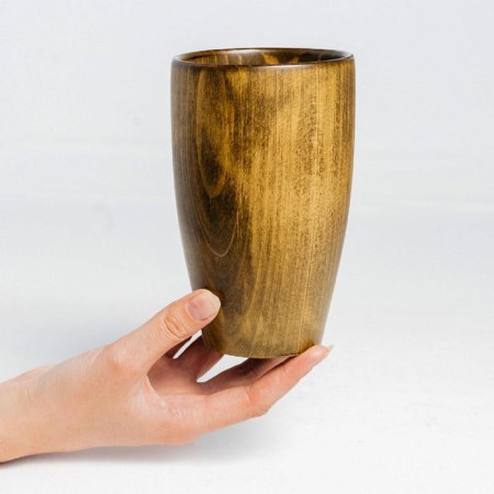 A glass of natural cedar MAGISTRO, 450 ml, 15 × 9.5 cm, brown color-4