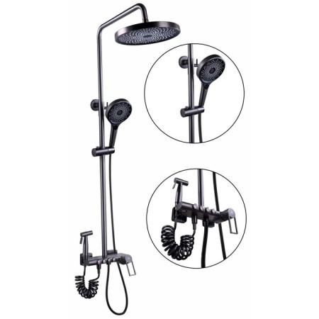 The shower system Fashun A2483-17, stand, hygienic and hand watering can, brass, graphite-1