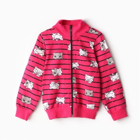 Sweatshirt for girls, color fuchsia, height 92 cm