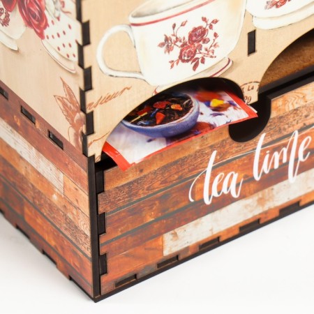 Tea house double with the "Flowers" box 20x8.7x15.2 cm-2