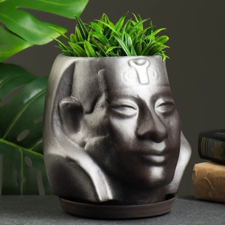 Kashpo - Organizer "Amenhotep" Cherno -Serebred, 1.8 l/ 17x15cm