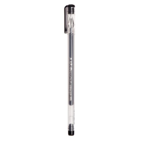Gel pen, 0.38 mm, black color, transparent, sunburned, needle writing node, "Crystal"