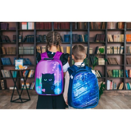 School frame backpack, 37 x 28 x 19 cm, calligrata to "cool cosmos", blue-14