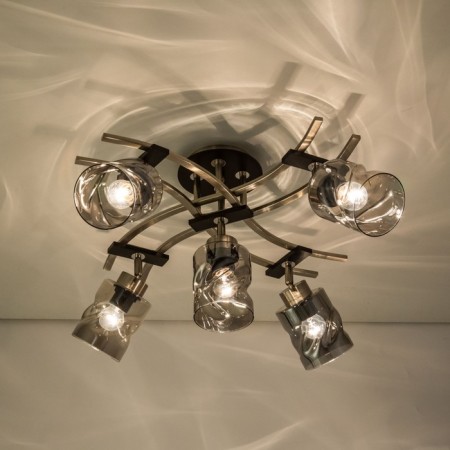 Ceiling chandelier Citilux "Merida" CL142155, 65x65x45 cm, 5x75W, E27, Gray color-2