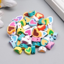 A set of beads made of polymer clay 