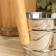 Dousing bucket, 2 l, metal, with a wooden handle