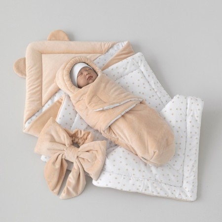 Set for discharge Winter Kinderlitto "Bear", 5 items, height 56-62 cm, beige color-3