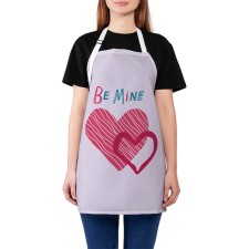 Apron of a kitchen with a photo print “Be mine”, adjustable, size OS