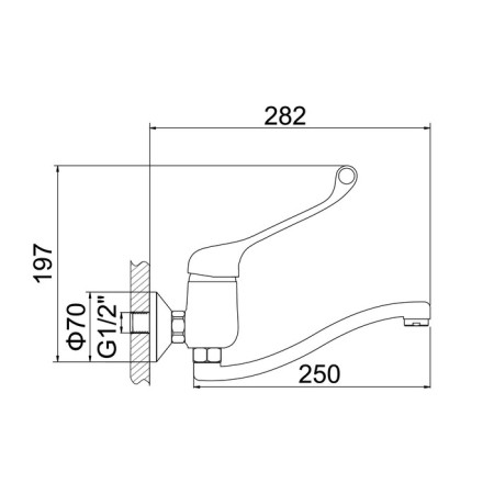 Accoona A5941 kitchen mixer, with a surgical pen, wall, silumin, chrome-2