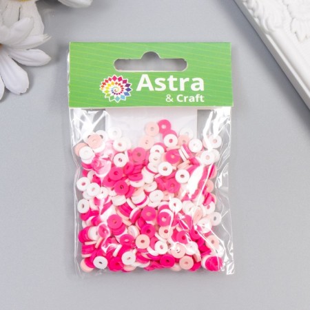 A set of beads made of polymer clay "Astra" 6 mm, 20 g, raspberry-white mix-2