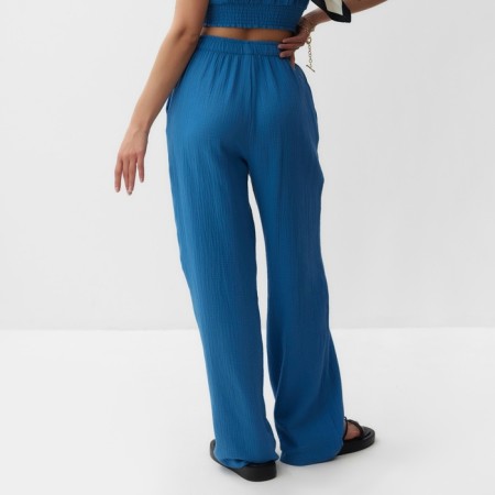 Women's trousers, free cut MIST MUSLIN size XS, col. blue-5