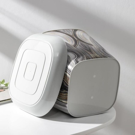 Pot with the pallet "Marble", 7.3 l, the color is light gray-2