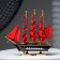 The ship souvenir medium "Flora", Black side with a white strip, red sails, 32x6.5x31 cm