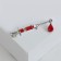 Brooch "syringe" Medical, red color in silver