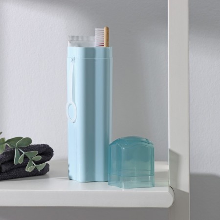 Case for toothbrush and paste of the Zvezda shares, 20.5 × 5.5 cm, blue color-3
