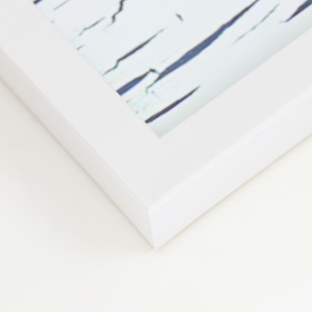 Photo frame Plastic in 3 photos "Krakelyur with leaves" with clothespins, white 60x30 cm-1