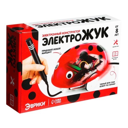 Electro-Zhuk robot Euryk, electronic designer, interactive: travels along the line, on batteries-15