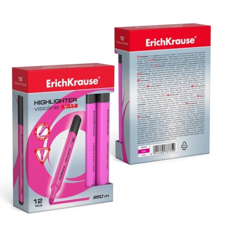 Marker Text Moistener Erichkrause Visioline V-17, 0.6-4.5 mm, water-based ink, pink-2
