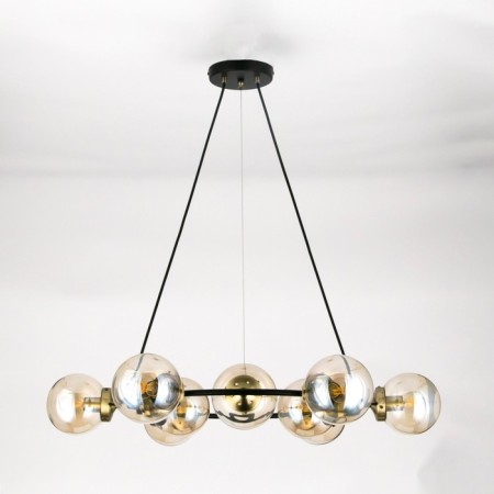 Suspended chandelier Citilux "Planet" CL105195, 80x80x30 cm, 9x40W, E14, brown color-6