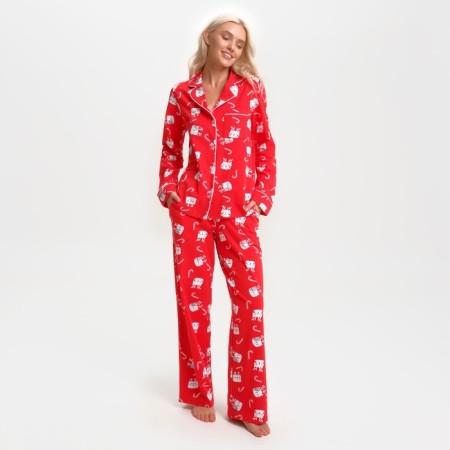 Pajama New Year's Women (shirt and trousers) KAFTAN CATS, size 40-42