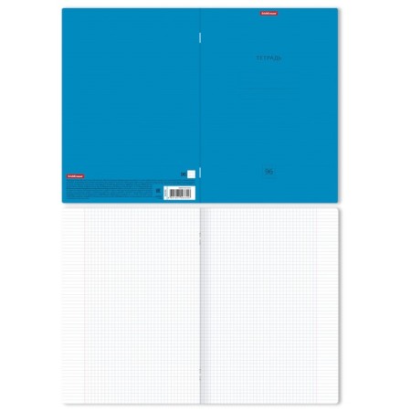 A4 notebook, 96 sheets in the cage on the grade of Erichkrause Neon "Classic", cover coated cardboard, offset unit, whiteness 100%, blue-1