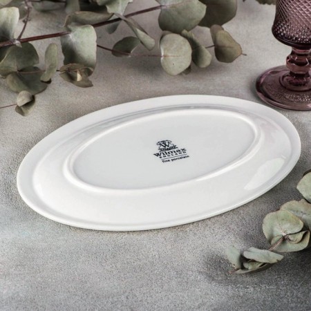 Oval porcelain oval wilmax teona, 25.5 × 17 cm, white color-2