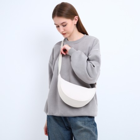 Women's bag from textiles, 30x17x6 cm, beige color-1