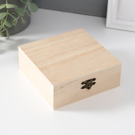 Casket wood for painting Square "Striped" 5x13x13 cm