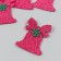 Decor "Bell with flower" 5x6 cm raspberry set 6 pcs foom glitter