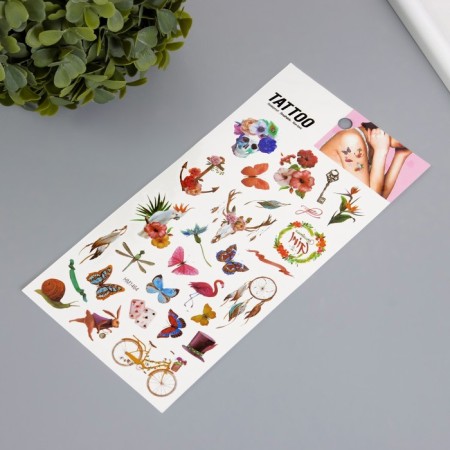 Tattoo on the body color "Little things" 10x20.5 cm-1
