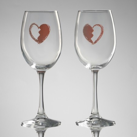 Foam glass for wine "Heart", 360 ml-3