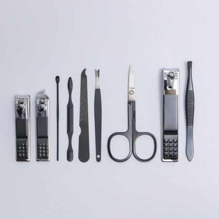Manicure set, 9 items, in case, black color-3